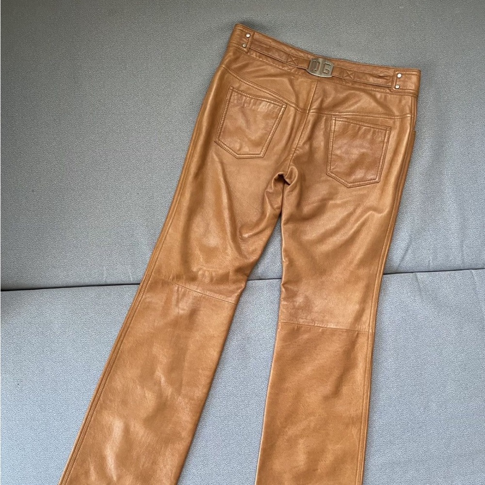 dolce gabbana lambskin leather pants